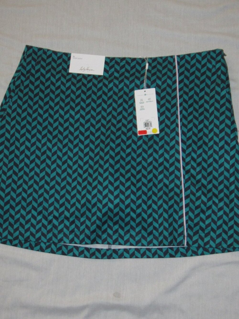 NWT Lady Hagen Turquoise Herringbone Wrap Golf Outdoor Skort Skirt Women's sz 16